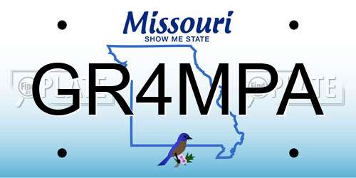 GR4MPA Missouri License Plate