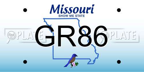 GR86 Missouri License Plate