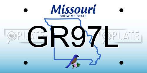 GR97L Missouri License Plate