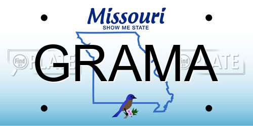 GRAMA Missouri License Plate