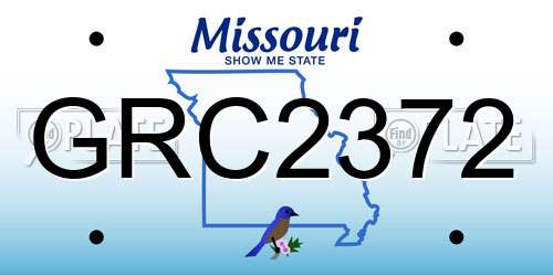 GRC2372 Missouri License Plate