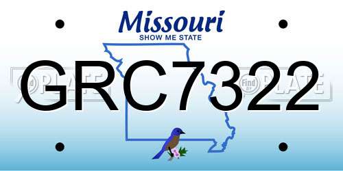 GRC7322 Missouri License Plate