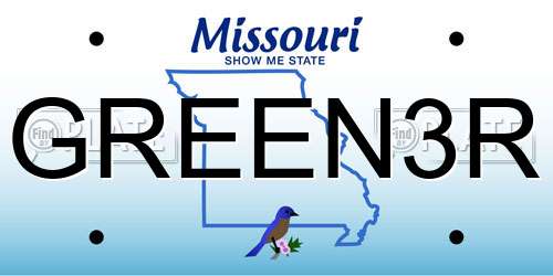 GREEN3R Missouri License Plate