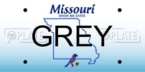 GREY Missouri License Plate
