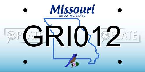 GRI012 Missouri License Plate