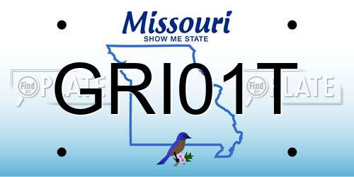 GRI01T Missouri License Plate