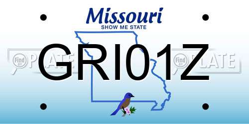 GRI01Z Missouri License Plate