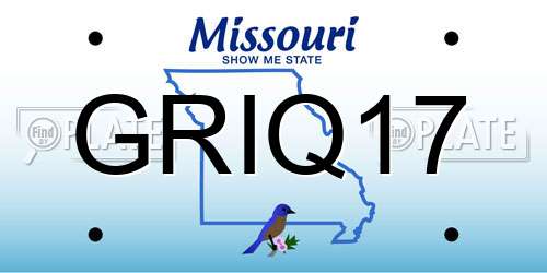 GRIQ17 Missouri License Plate