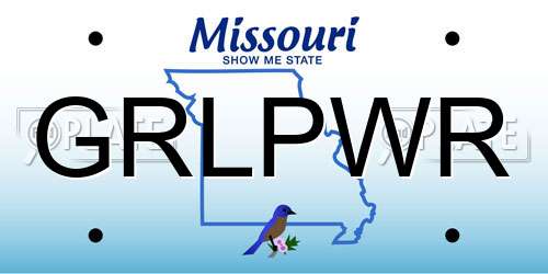 GRLPWR Missouri License Plate