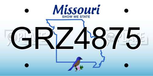 GRZ4875 Missouri License Plate