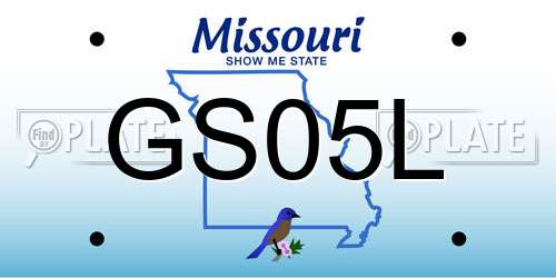 GS05L Missouri License Plate