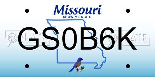 GS0B6K Missouri License Plate