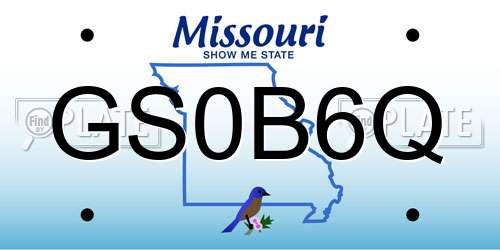 GS0B6Q Missouri License Plate