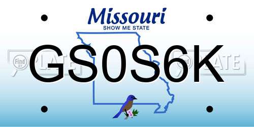 GS0S6K Missouri License Plate