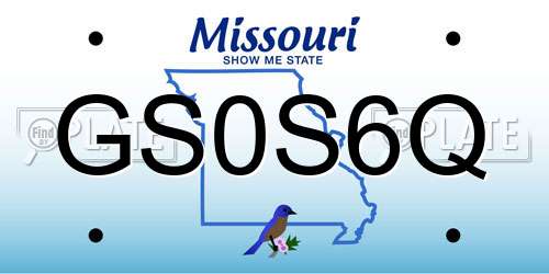 GS0S6Q Missouri License Plate