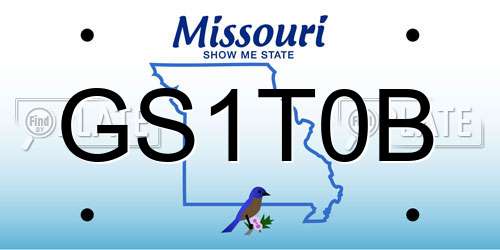 GS1T0B Missouri License Plate