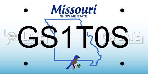 GS1T0S Missouri License Plate