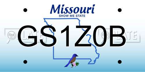 GS1Z0B Missouri License Plate