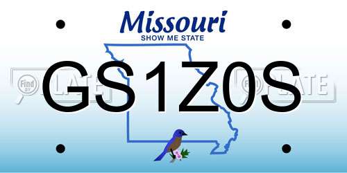 GS1Z0S Missouri License Plate