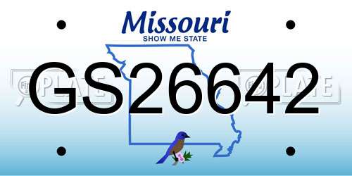 GS26642 Missouri License Plate