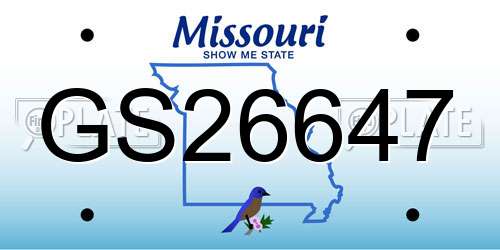 GS26647 Missouri License Plate