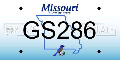 GS286 Missouri License Plate