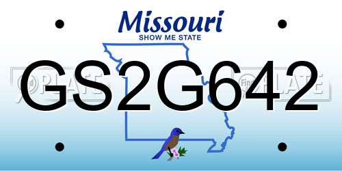 GS2G642 Missouri License Plate