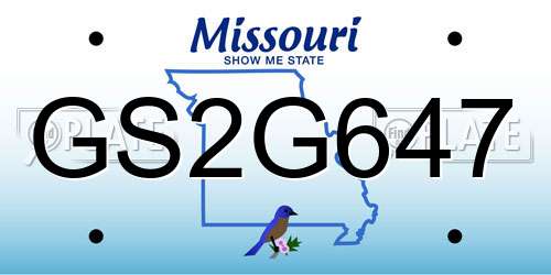 GS2G647 Missouri License Plate