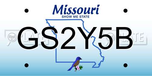 GS2Y5B Missouri License Plate