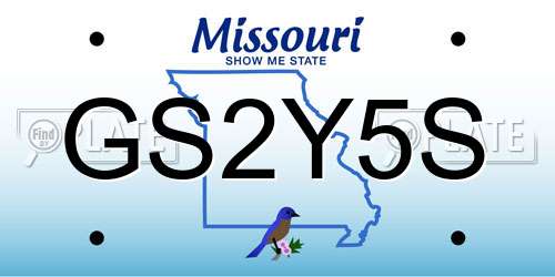 GS2Y5S Missouri License Plate
