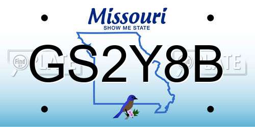 GS2Y8B Missouri License Plate