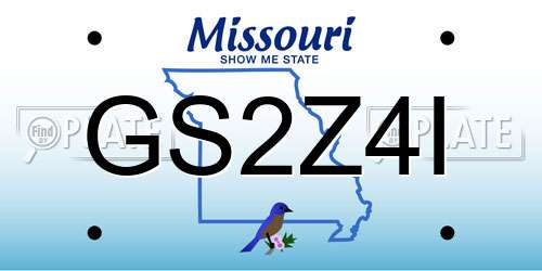 GS2Z4I Missouri License Plate