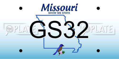 GS32 Missouri License Plate
