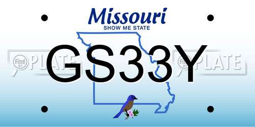 GS33Y Missouri License Plate