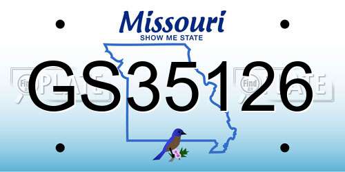 GS35126 Missouri License Plate