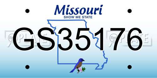 GS35176 Missouri License Plate