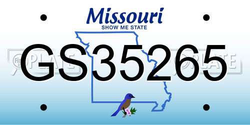 GS35265 Missouri License Plate
