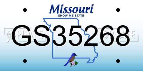 GS35268 Missouri License Plate