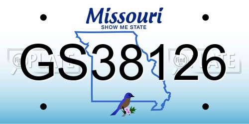 GS38126 Missouri License Plate