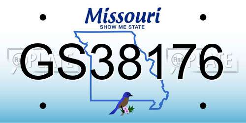 GS38176 Missouri License Plate