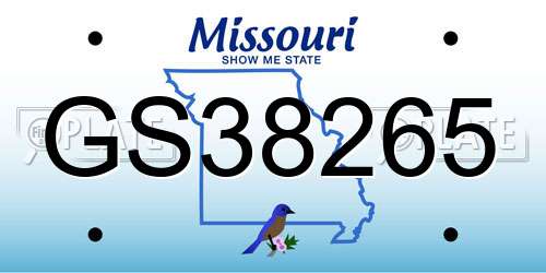 GS38265 Missouri License Plate