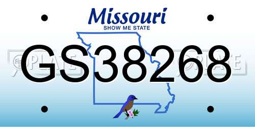 GS38268 Missouri License Plate