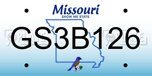 GS3B126 Missouri License Plate