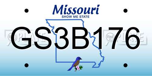 GS3B176 Missouri License Plate