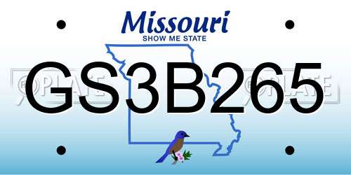 GS3B265 Missouri License Plate