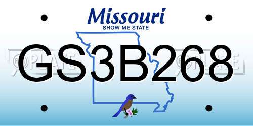 GS3B268 Missouri License Plate