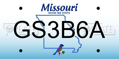 GS3B6A Missouri License Plate