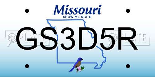 GS3D5R Missouri License Plate