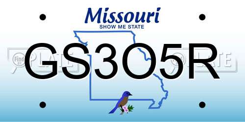 GS3O5R Missouri License Plate