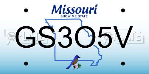 GS3O5V Missouri License Plate